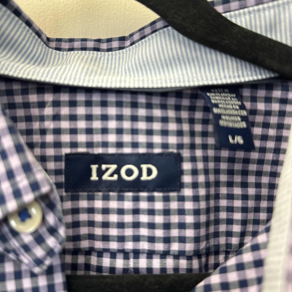 Blue and white Izod checkered shirt